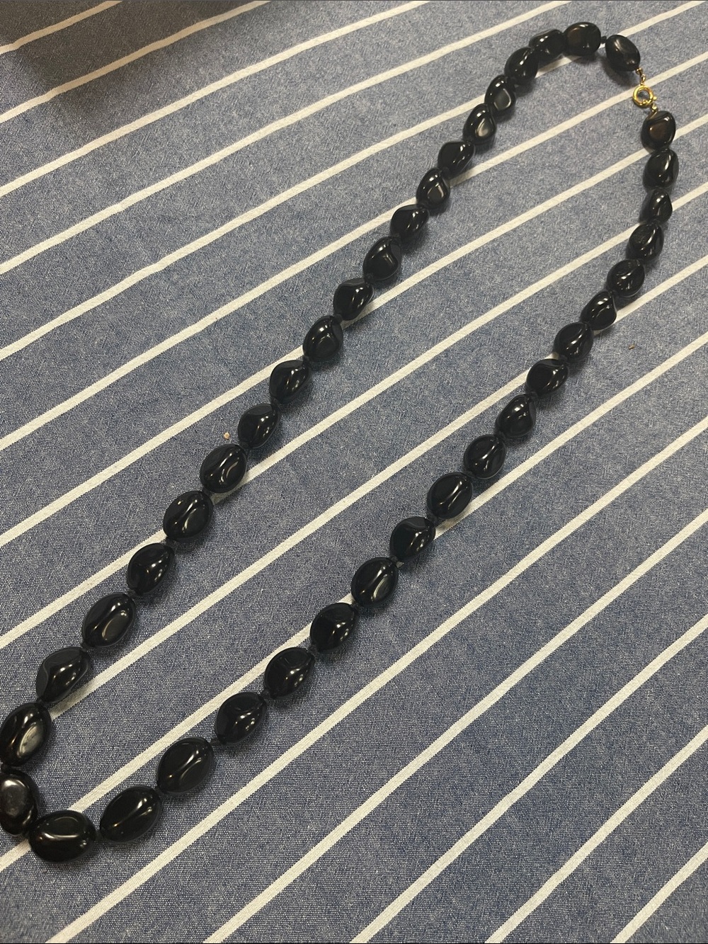 Black Beaded Strand Necklace